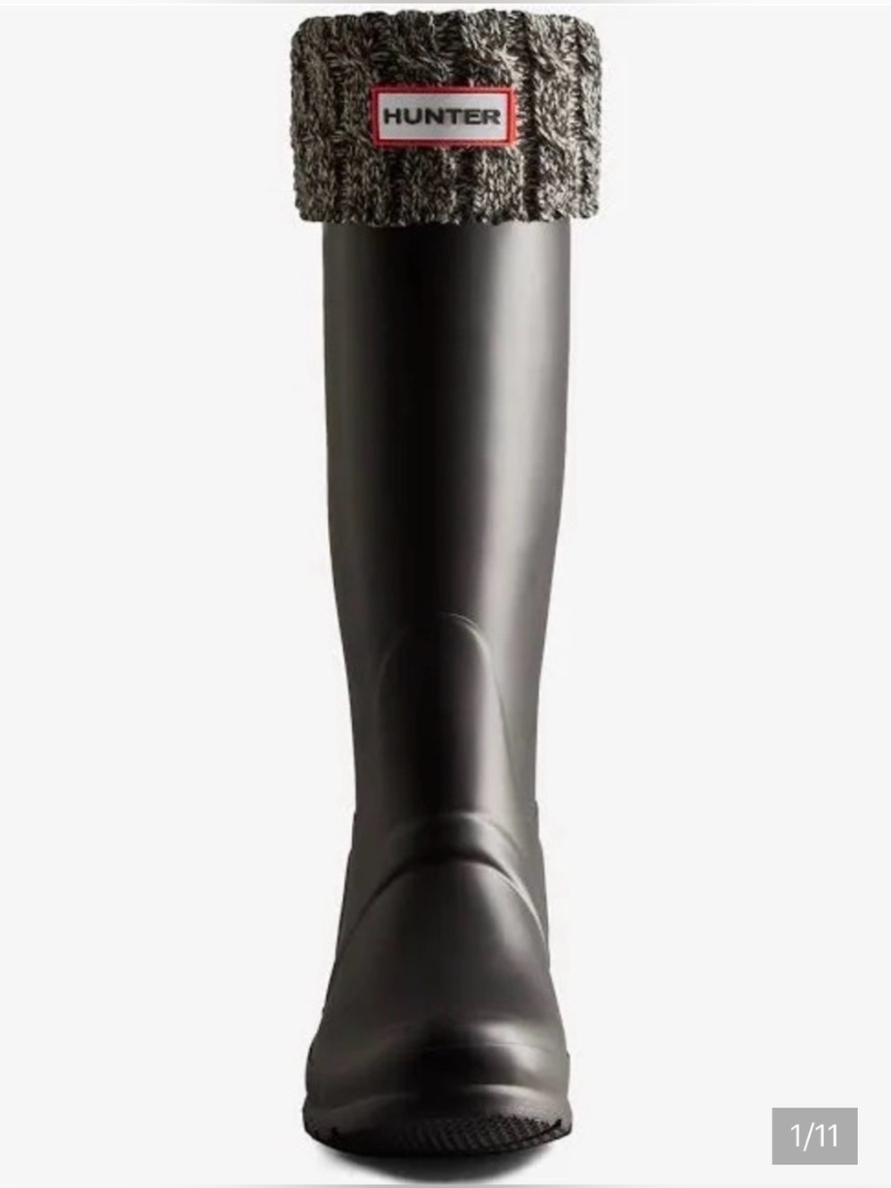 Hunter Charcoal Gray Cable Knit Cuff Boot Socks